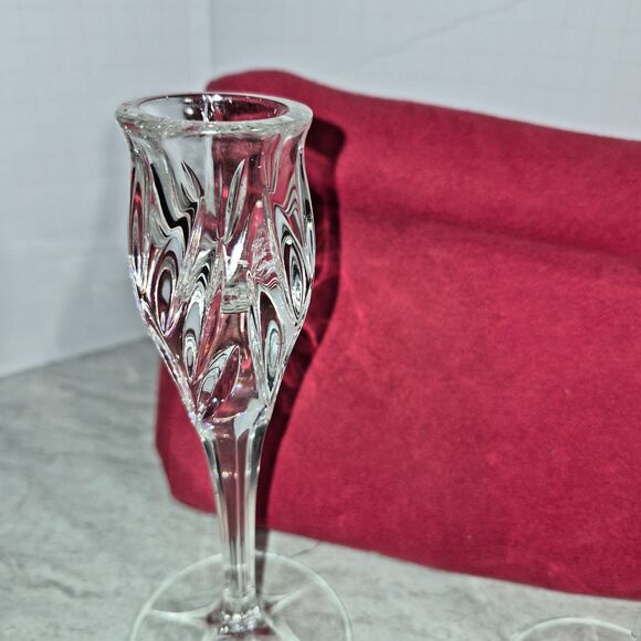 Gorham Star Blossom Crystal Candlestick Holders 6.5ins Tall Discontinued, German - Picture 3 of 5